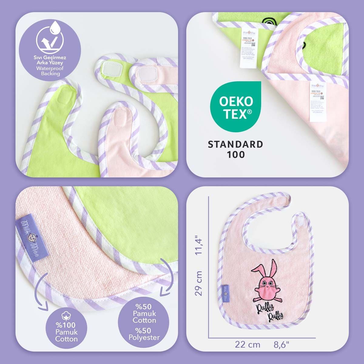 image-Milk&Moo Chancin und Cacha Frog Baby Lätzchen Set 2 Stück