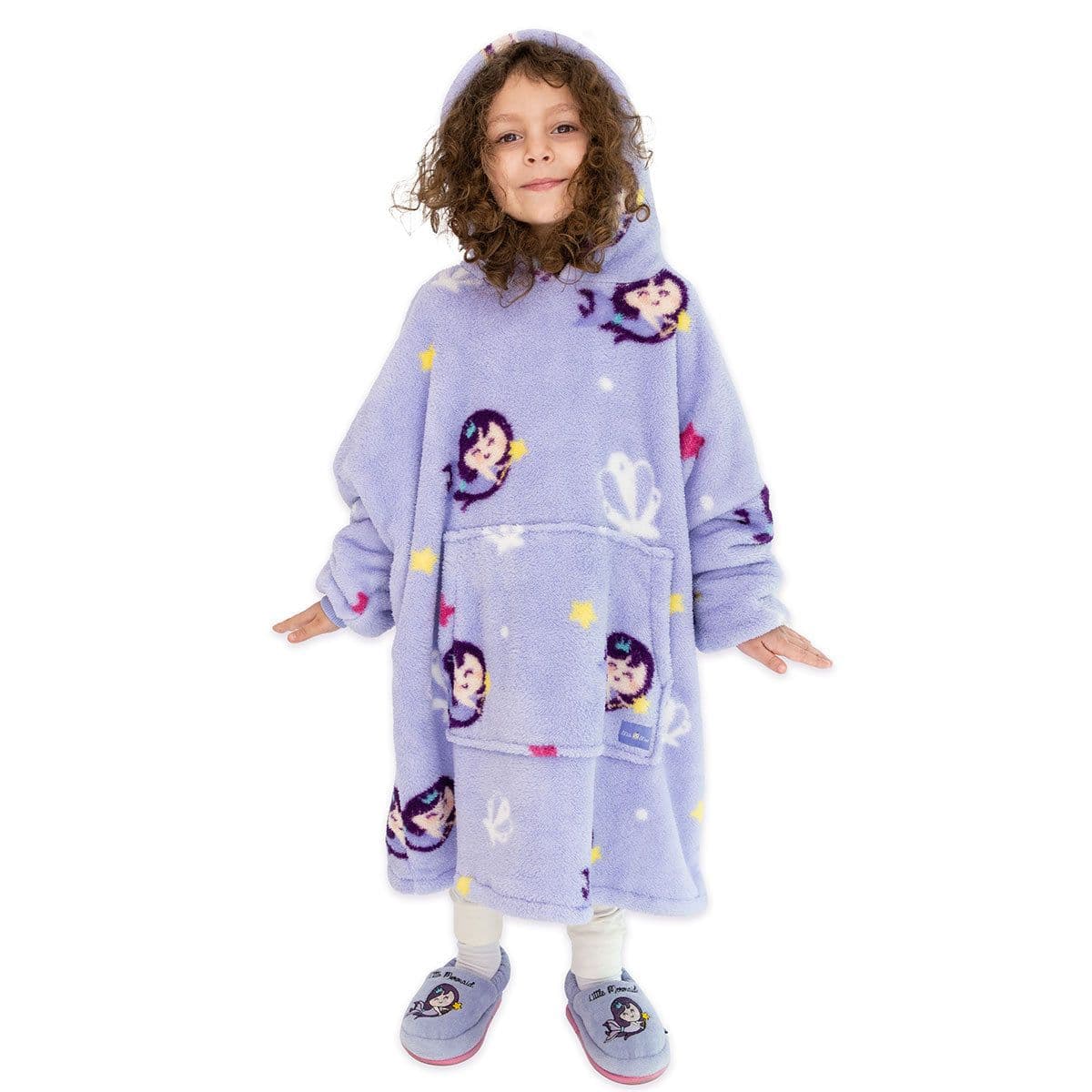 image-Milk&Moo Kleine Meerjungfrau Tragbarer Decken-Hoodie für Kinder Jungen
