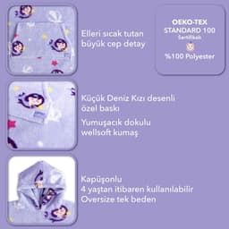 image-Milk&Moo Kleine Meerjungfrau Tragbarer Decken-Hoodie für Kinder Jungen