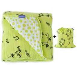 image-Milk&Moo Cacha Frog Musselin Flauschige Babydecke, 90x110cm