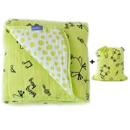 image-Milk&Moo Cacha Frog Musselin Flauschige Babydecke, 90x110cm