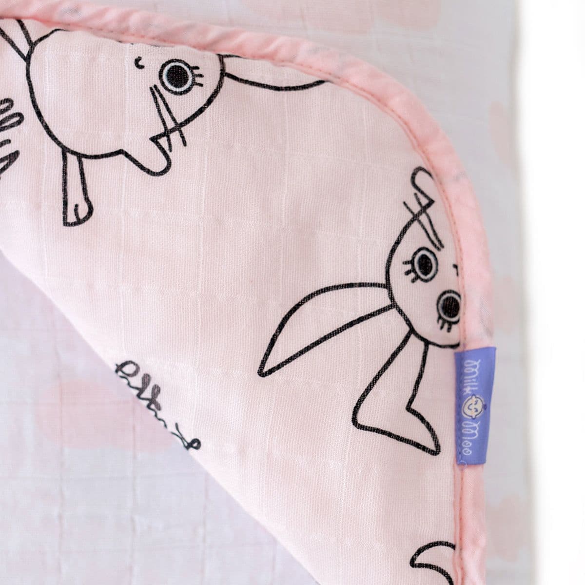 image-Milk&Moo Chancin Musselin Flauschige Babydecke, 90x110cm