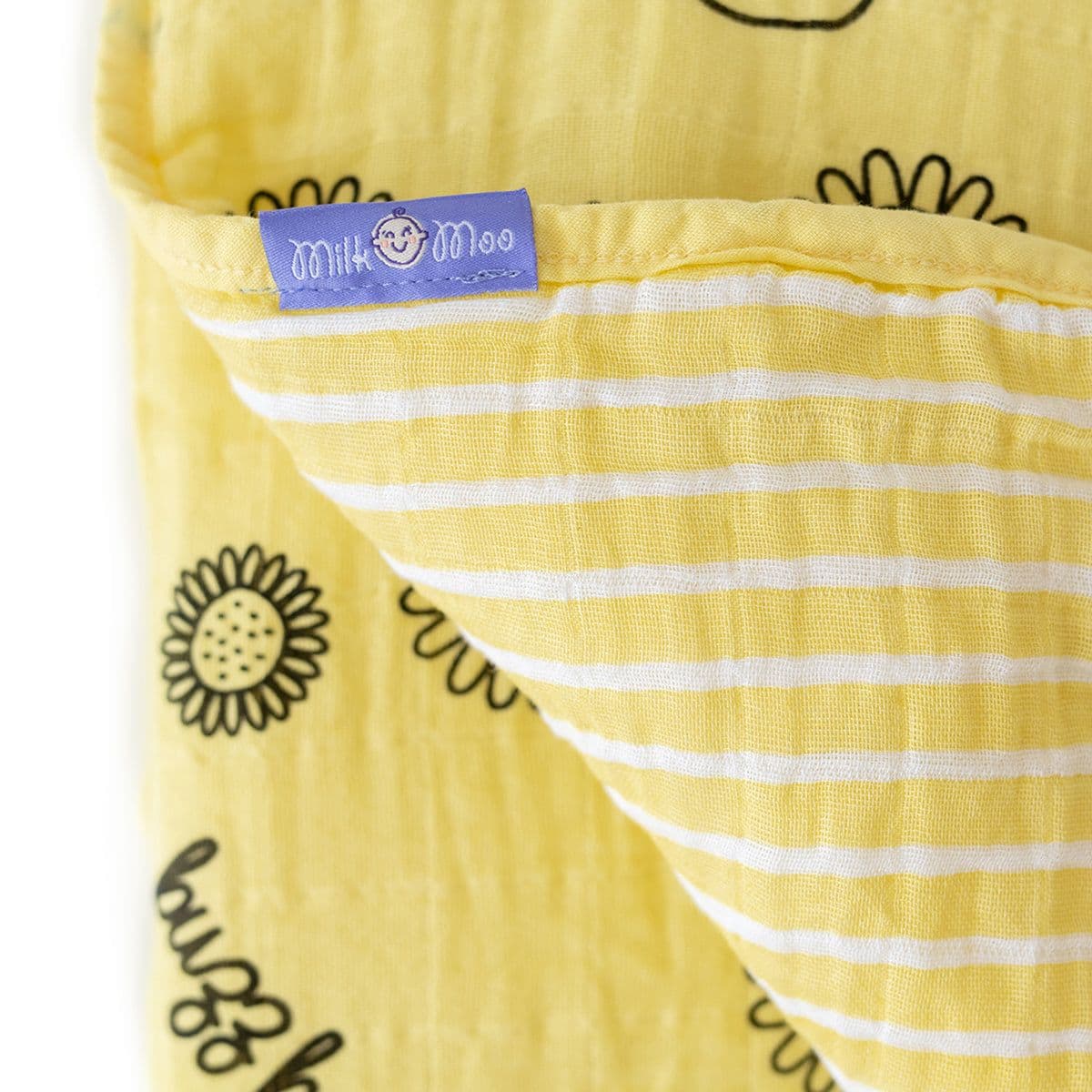 image-Milk&Moo Buzzy Bee Musselin Flauschige Babydecke, 90x110cm