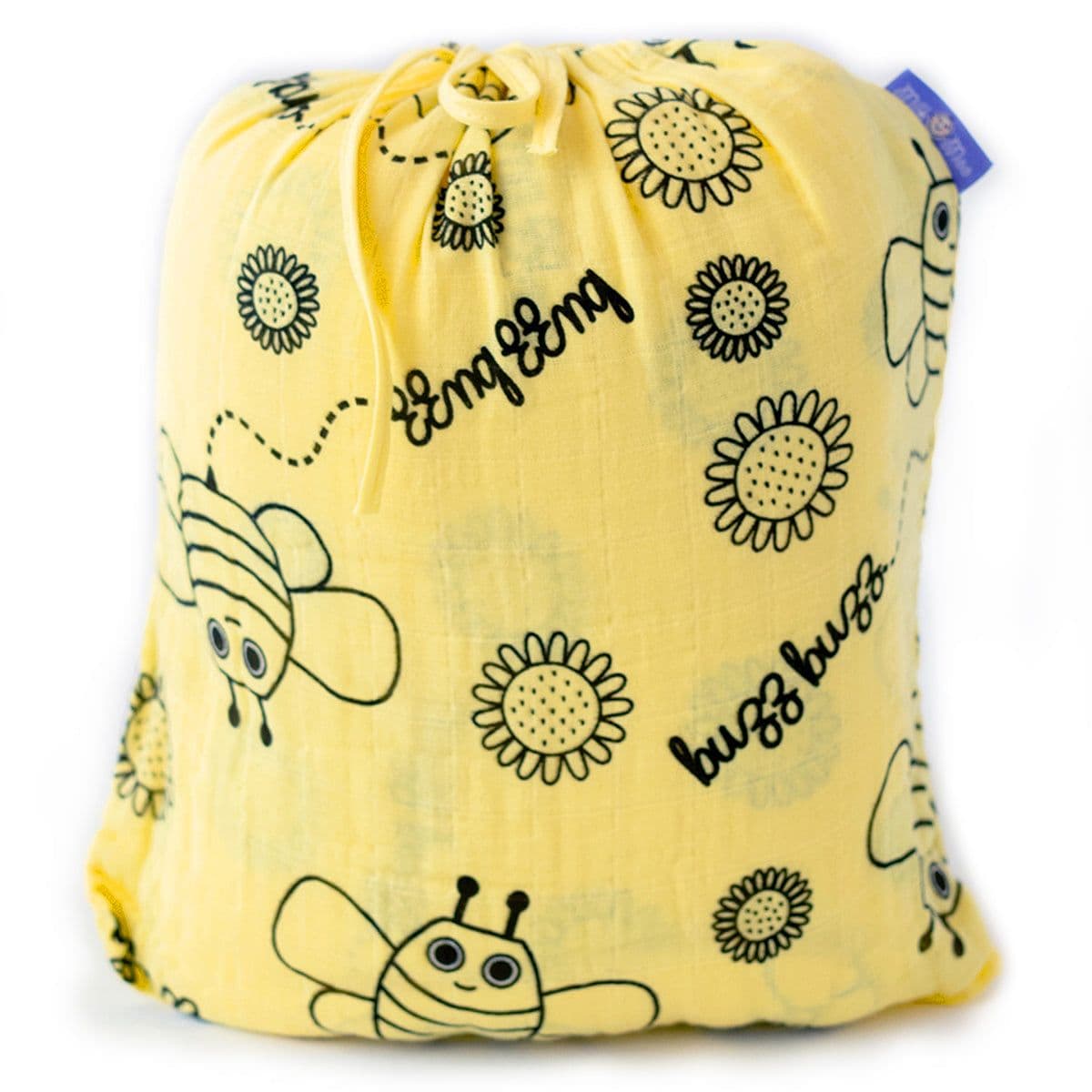image-Milk&Moo Buzzy Bee Musselin Flauschige Babydecke, 90x110cm