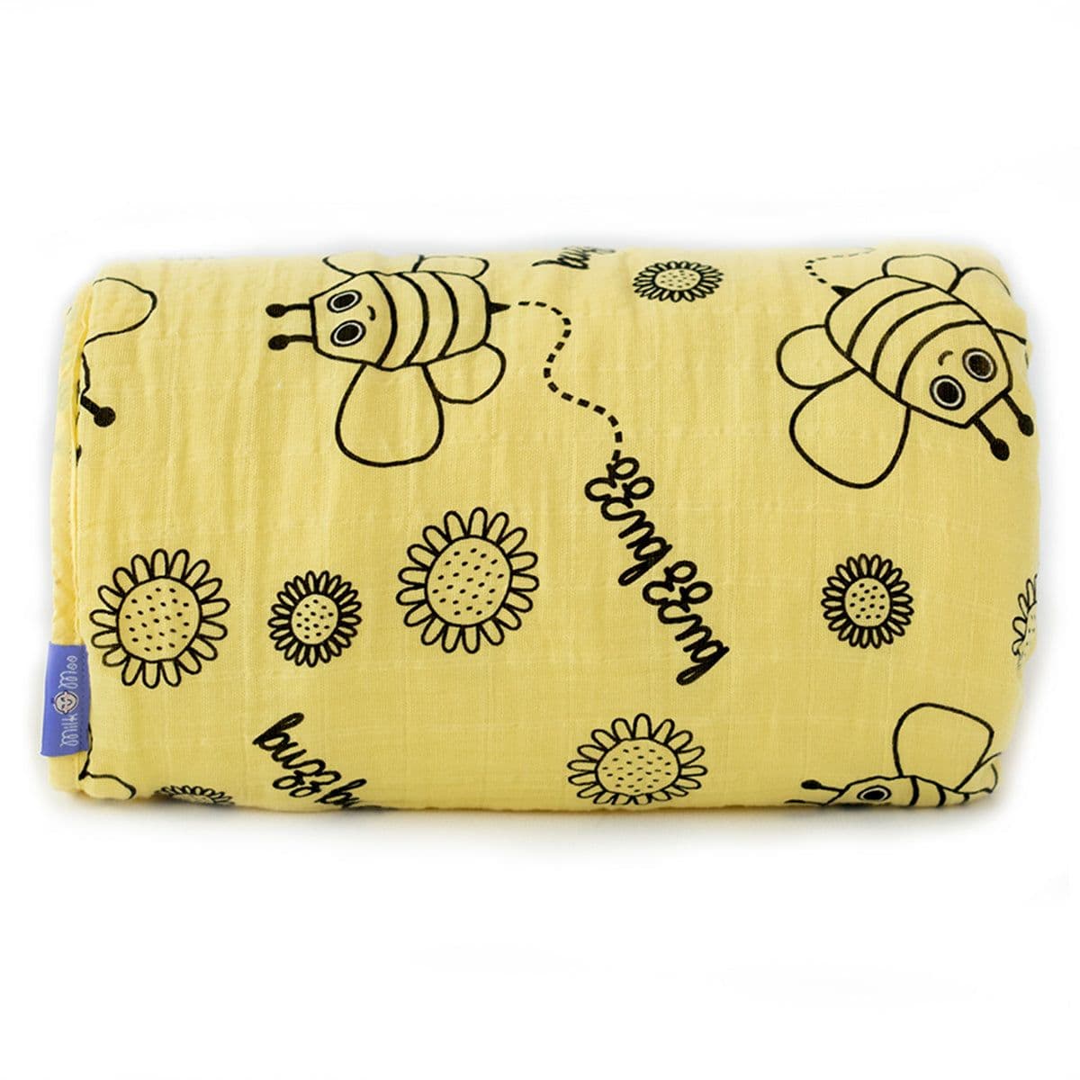 image-Milk&Moo Buzzy Bee Musselin Flauschige Babydecke, 90x110cm