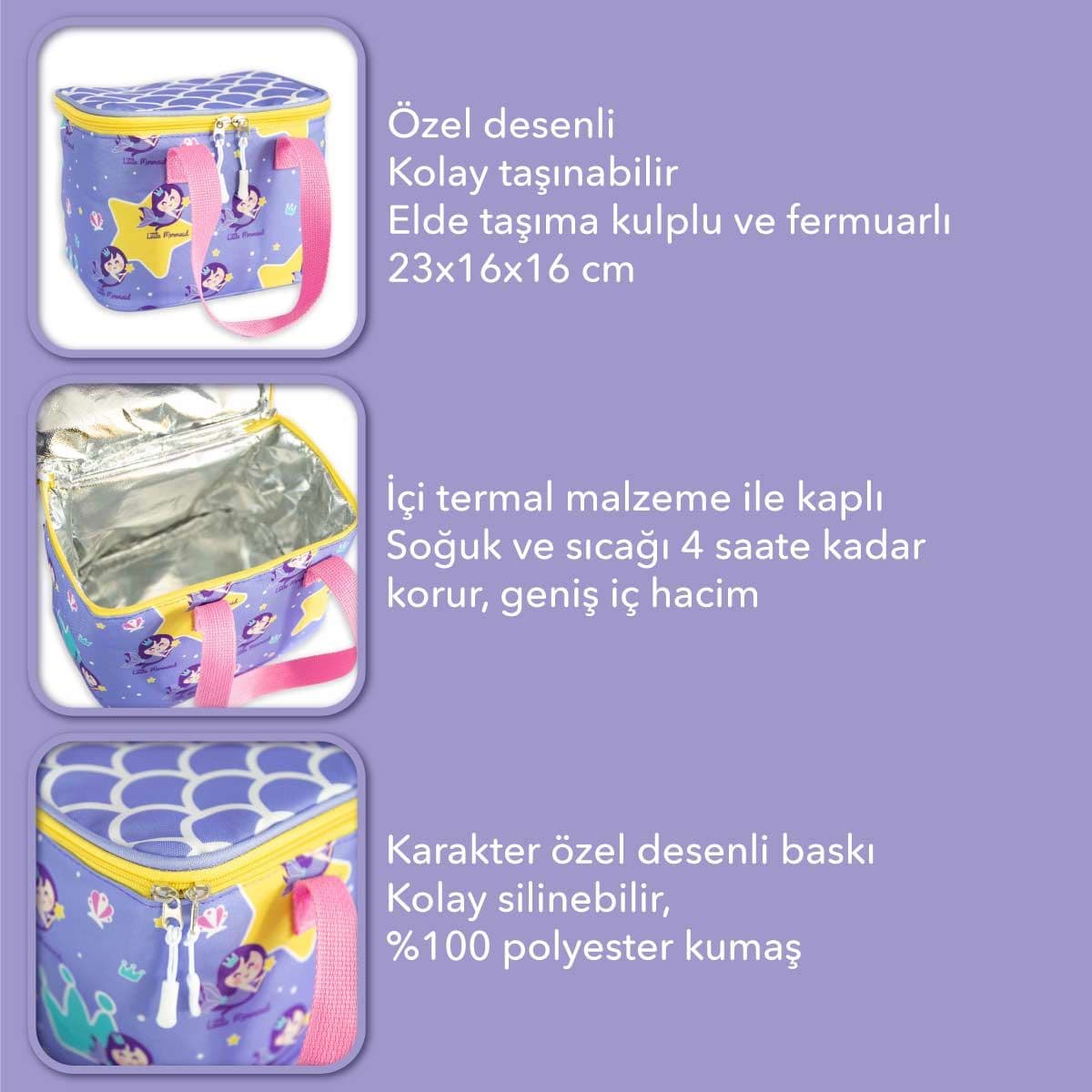 image-Milk&Moo Lunchbox Lunchtasche Brotdose Kühltasche Blau/Rosa