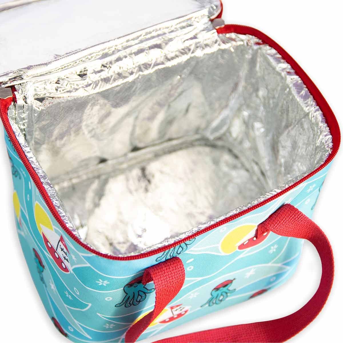 image-Milk&Moo Lunchbox, Lunchtasche Brotdose Kühltasche Türkis/rot
