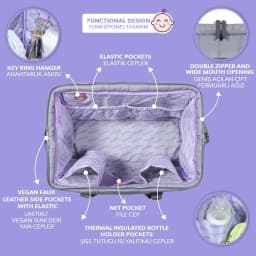 image-Milk&Moo Wickeltasche Auslaufsicher Baby Reisetasche Antrasit