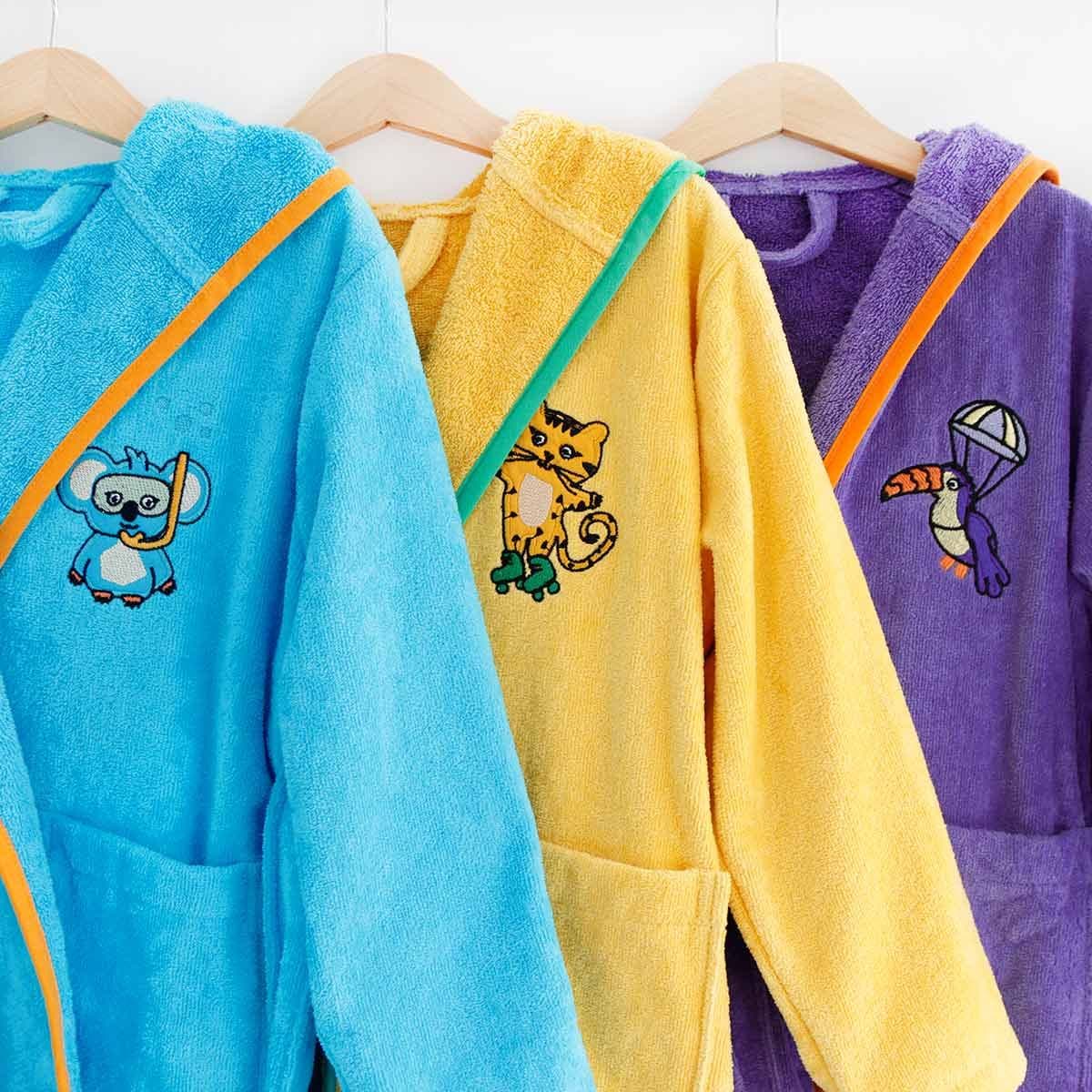 image-Milk&Moo Cool Coala Kinder Bademantel, Baumwolle, Blau, 5-6 Jahre