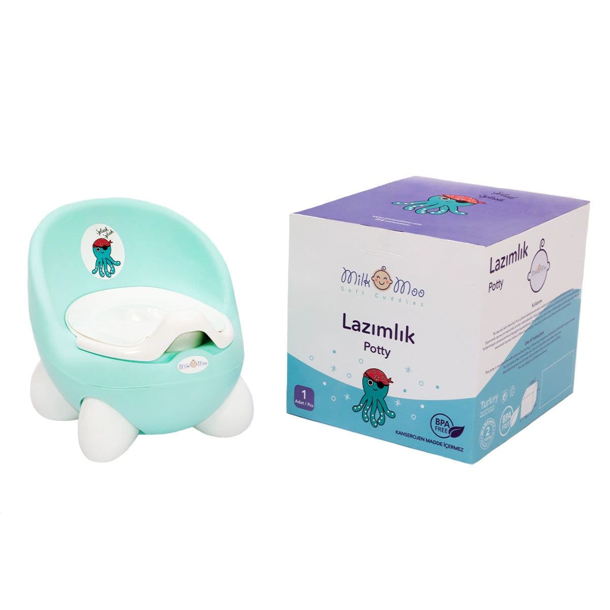 image-Milk&Moo Kinder Töpfchen, Erste Kindertoilette mit Rückenlehne, Blau
