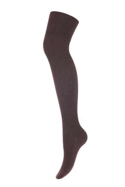 image-Zazu A40 Ribbed Cotton Over-the-Knee Socks in Brown