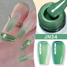 image-BORN PRETTY Milky White Jelly Nude Gel Nail Polish 10ml White Translucent Soak Off Gel Vernis Semi Permanent Need UV Light Cure