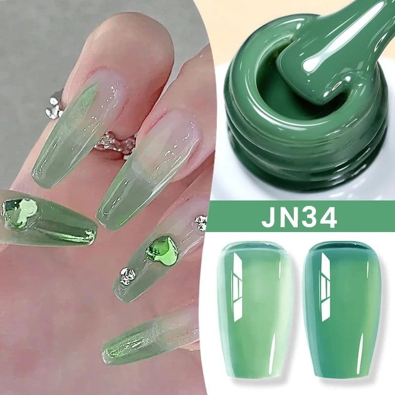 image-BORN PRETTY Milky White Jelly Nude Gel Nail Polish 10ml White Translucent Soak Off Gel Vernis Semi Permanent Need UV Light Cure