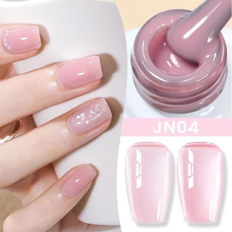 image-BORN PRETTY Milky White Jelly Nude Gel Nail Polish 10ml White Translucent Soak Off Gel Vernis Semi Permanent Need UV Light Cure