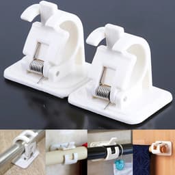 image-Adjustable Curtain Rod Without Drilling Metal Spring Loaded Bathroom Bar Shower Extendable Telescopic PolesHanging Rods 32-90cm