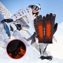 image-Heated Gloves Eletric Thermal Heat Gloves Winter Warm Touch Screen Skiing Hunting Fishing Waterproof Heated Rechargeable Gloves