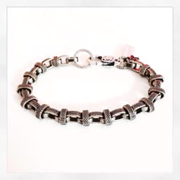 image-Mens small multi chain bracelet in silver
