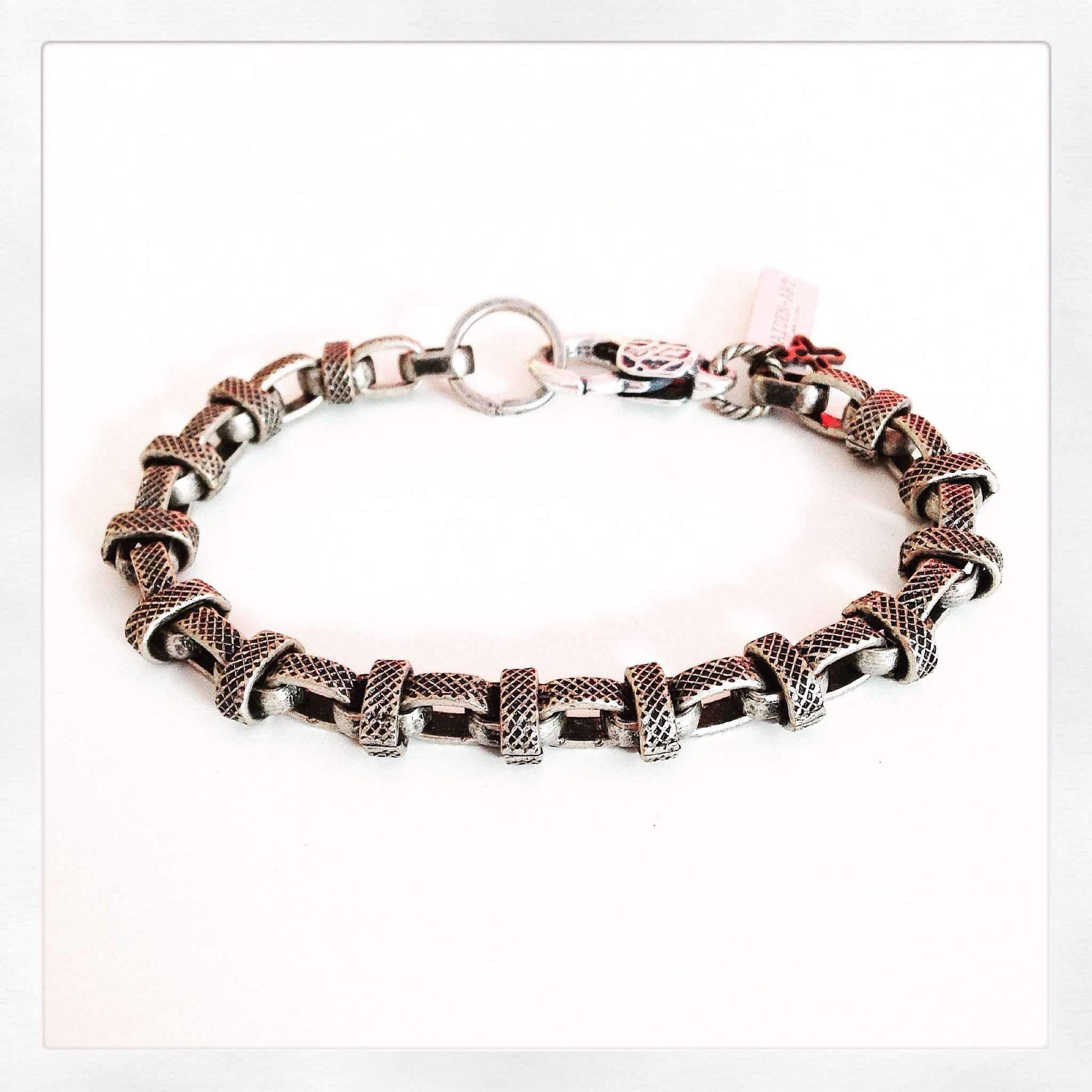 image-Mens small multi chain bracelet in silver
