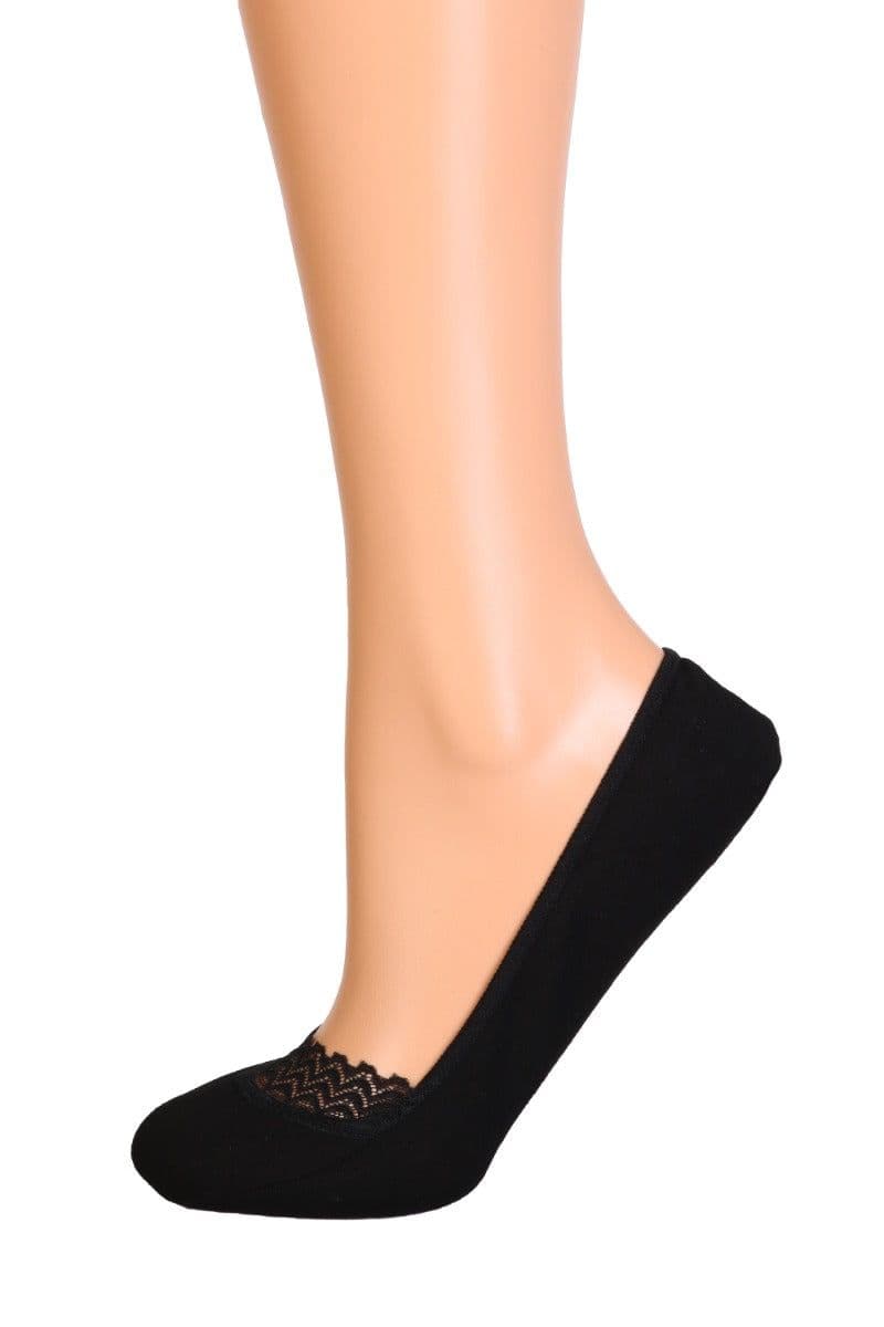image-MERLETTO black footies with a lace edge