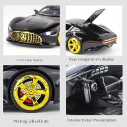 image-1:32 Mercedes Benz AMG Vision GT Supercar Alloy Diecast Car Model Sound & Light Children's Toys Birthday Gifts For Little Boy