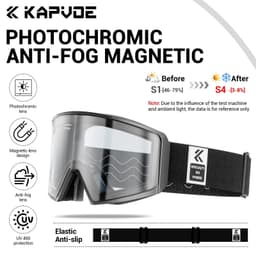 image-KAPVOE Photochromic Men Women Outdoor Sports Ski goggles Anti-fog Snowboarding Snowmobile Glasses UV400 Teen Charistmas Cycling