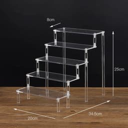 image-Acrylic Display stand for Amiibo Funko POP Figures,Cupcake Cosmetic Nail Polish Clay Figurine Jewelry for Display Stand Riser