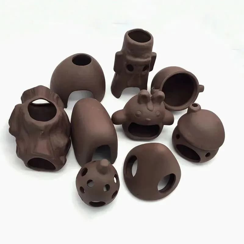 image-Large Ceramic Aquarium Decoration Fish Shrimps Shelter House Pottery Scorpion House Canister Simulation Stone Fish Tank Decors