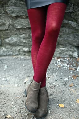 image-MILANA bordeaux merino tights for woman