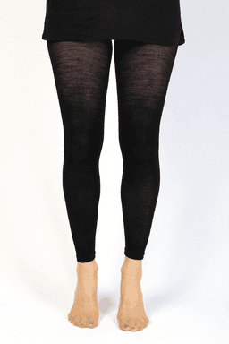 image-MILANA black merino wool leggings for women