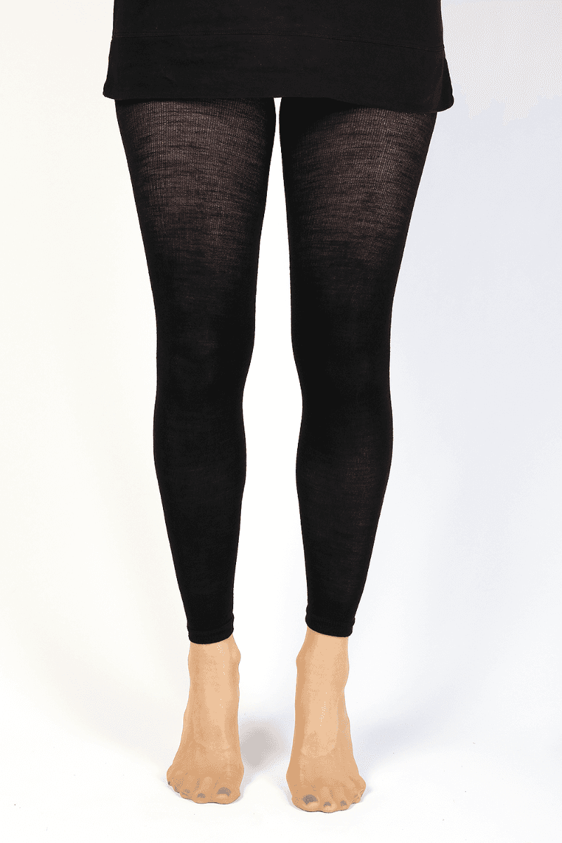 image-MILANA black merino wool leggings for women