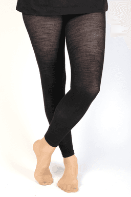 image-MILANA black merino wool leggings for women