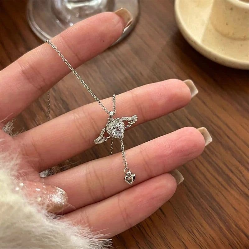image-New Wine Red Cherry Gold Color Pendant Necklace For Women Personality Fashion Necklace Wedding Jewelry Birthday Gifts