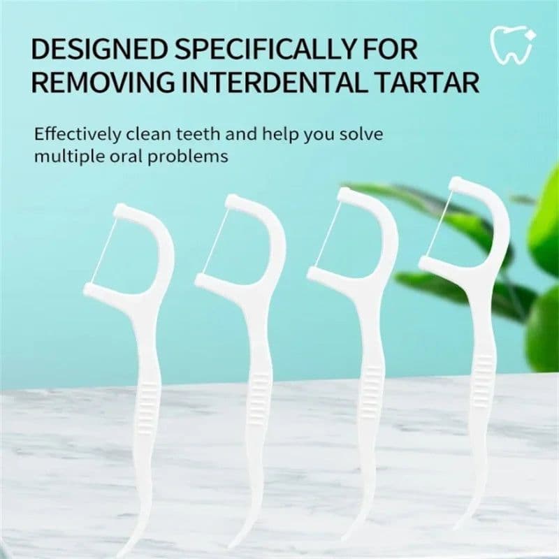 image-1/2/5/10 Box Portable Disposable Dental Floss Plastic Toothpick High-tension Dental Floss Stick Dental Floss Box Oral Care