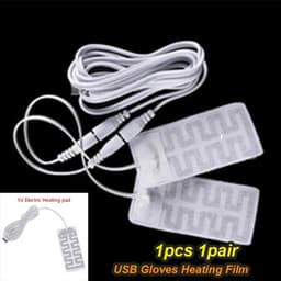 image-1 Pair 1pc Thermal Electric USB Gloves Heater Heated Gloves Carbon Fiber Cloth Skis Mittens Women's Winter Heating Film Pad