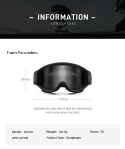 image-Skiing Goggles Windproof Cycling Motorcycle Goggles Winter Anti-Fog Snowboard Ski Glasses Ski Mask Tactical Goggle Sunglasses