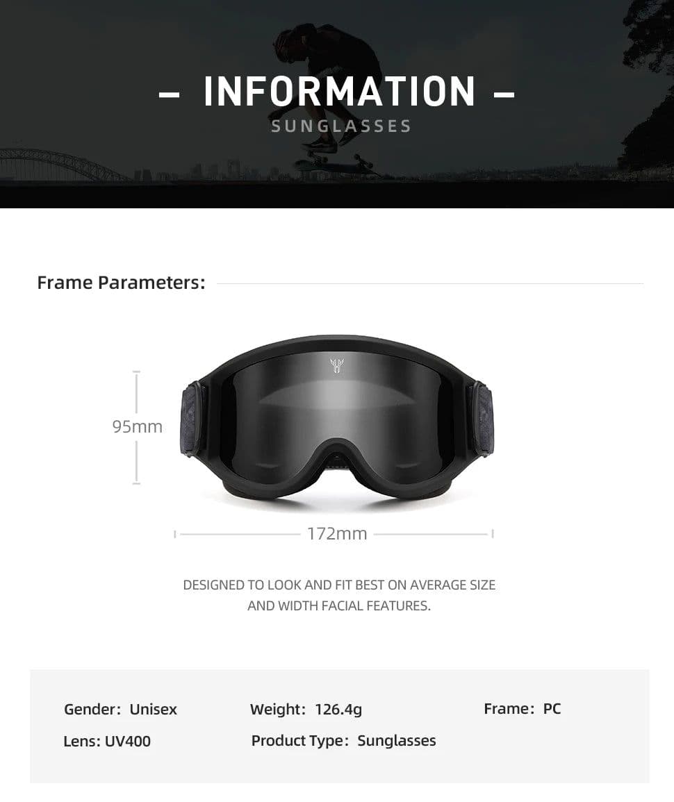 image-Skiing Goggles Windproof Cycling Motorcycle Goggles Winter Anti-Fog Snowboard Ski Glasses Ski Mask Tactical Goggle Sunglasses
