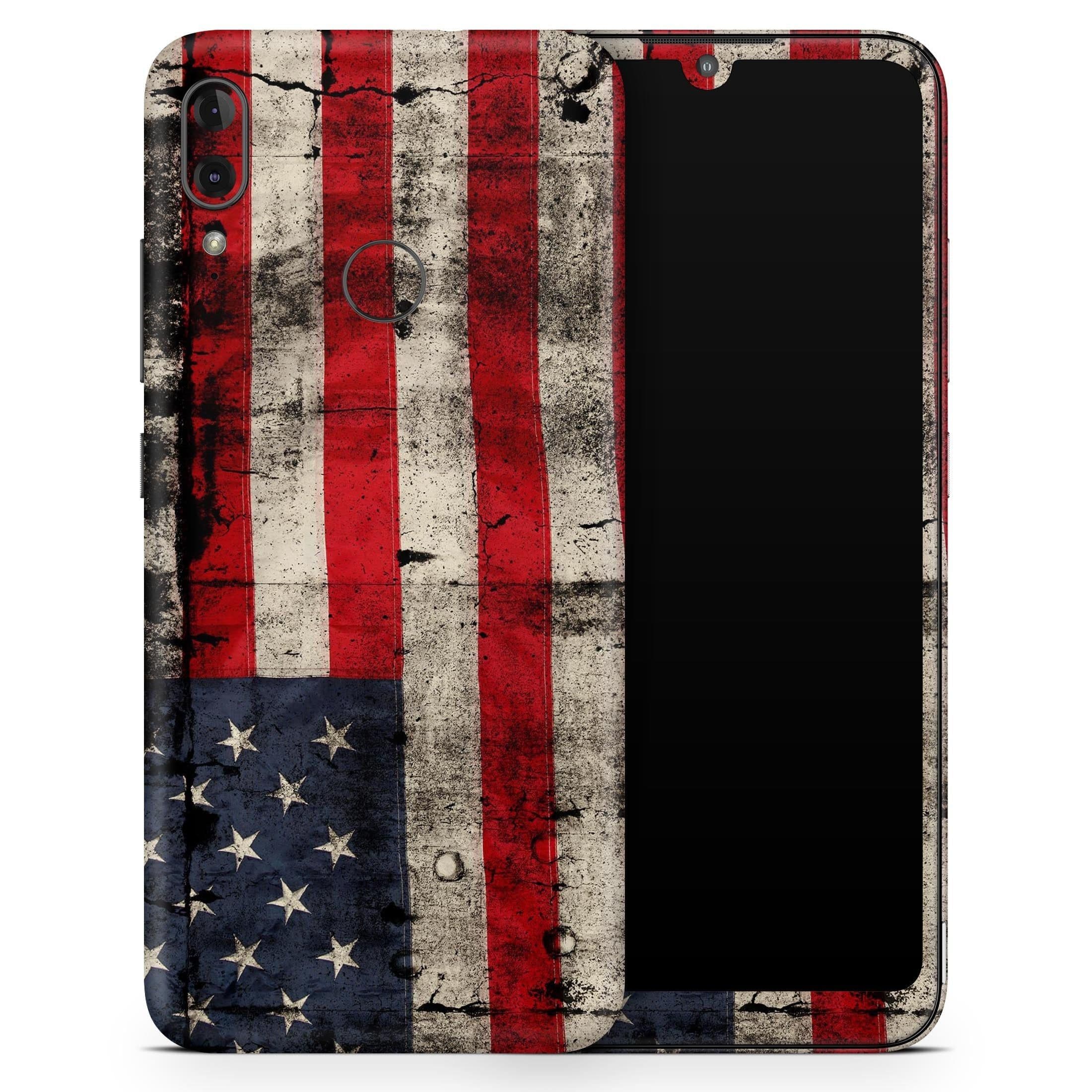 image-American Distressed Flag Panel - Full Body Skin Decal Wrap Kit for