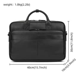 image-Retro Laptop Briefcase Bag Genuine Leather Handbags Casual 15.6" Business Bag Daily Working Tote Bags Men Male bag for documents