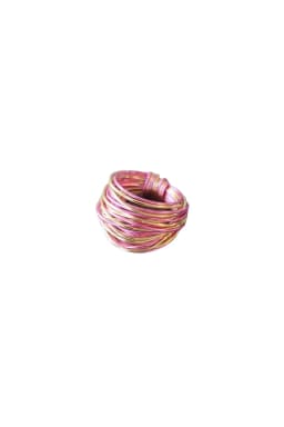 image-Marcia Wire Wrap Ring in Hot Pink with Gold