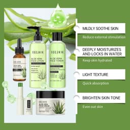 image-Eelhoe Aloe Vera Skin Care Series Fade Fine Lines Light Weight Improving Elasticity Nourishing Hydrating Facial Moisturizing Set