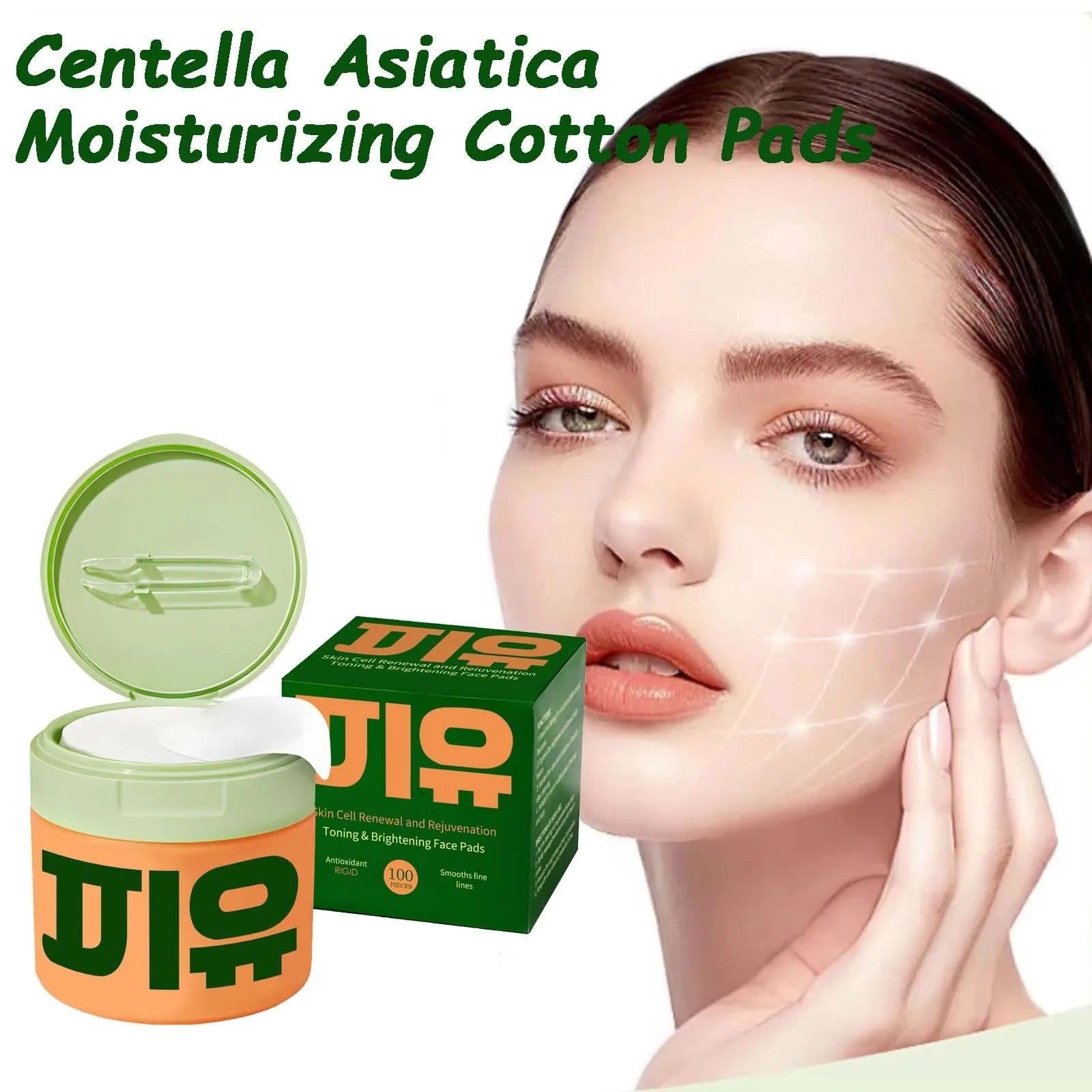 image-Centella Asiatica Moisturizing Cotton Pads Reduce Dullness Brighten Fade Fine Line Soothing Nicotinamide Facial Care Pads