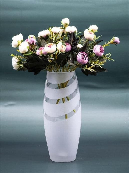image-Matt Painted Art Glass Oval Vase for Flowers | Interior Design | Home Decor | Table vase | 7736/250/mt295