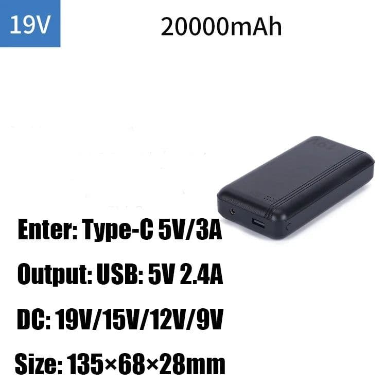 image-Power Bank 12V/20000mAh Portable Charging Power Supply Fast Charging For Fan Vest Cooling Vest Summer Air-Condition Clothing