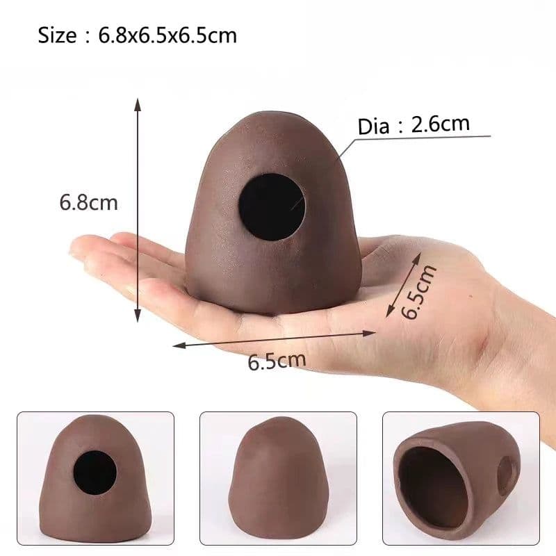 image-Large Ceramic Aquarium Decoration Fish Shrimps Shelter House Pottery Scorpion House Canister Simulation Stone Fish Tank Decors