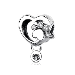 image-Original 925 Sterling Silver Charms Love Pets Dog Cat Paw Print Pendant Beads Fit Brand Bracelets Necklaces Women DIY Jewelry