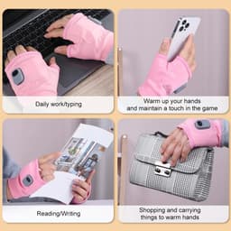 image-Winter Heating Gloves 360 Degree Heating Rechargeable Heated Gloves Fingerless Touchscreen for Outdoor Hiking Cycling
