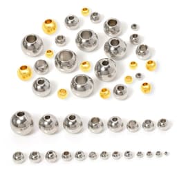image-100pcs 2 mm-12 mm 316L Stainless Steel Beads European Ball Metal Big Hole Spacer Beads for Jewelry Making Diy Bracelet Necklace