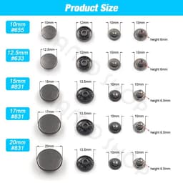 image-50set Snap Fasteners Metal Snaps Press Button Studs Optional Installation Tools Kit For Leathercraft Clothes Garment Bags Shoes