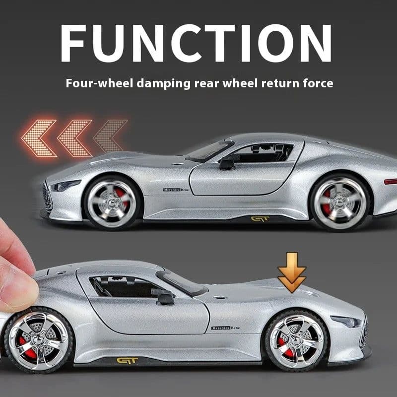 image-1:32 Mercedes Benz AMG Vision GT Supercar Alloy Diecast Car Model Sound & Light Children's Toys Birthday Gifts For Little Boy