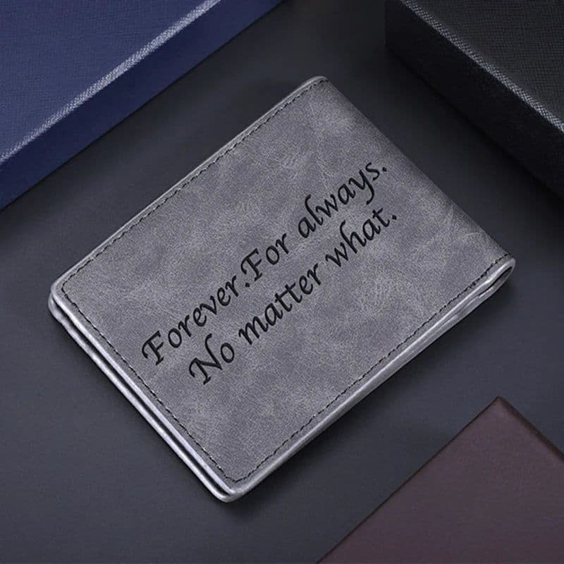 image-Picture Wallet Custom Engraving Wallet Frosted Retro Multifunction Wallets Multi Card Holder Leisure Coin Bag Father's Day Gift